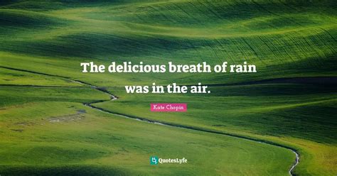 The symbolism begins when Chopin says “ <b>the delicious</b> <b>breath</b> <b>of rain</b> <b>was in the air</b>” (23). . The delicious breath of rain was in the air is an example of
